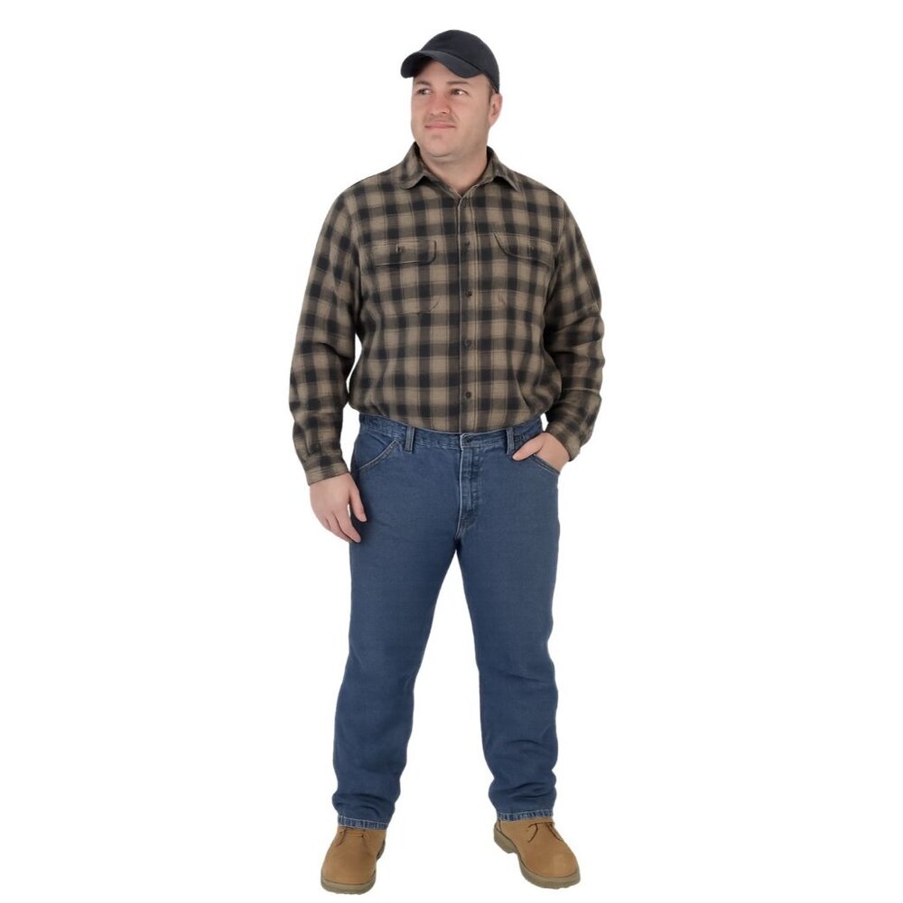 Carhartt Dungaree Fit Jeans Flannel Lined Denim Straight Leg Cargo Men's 42 x 30